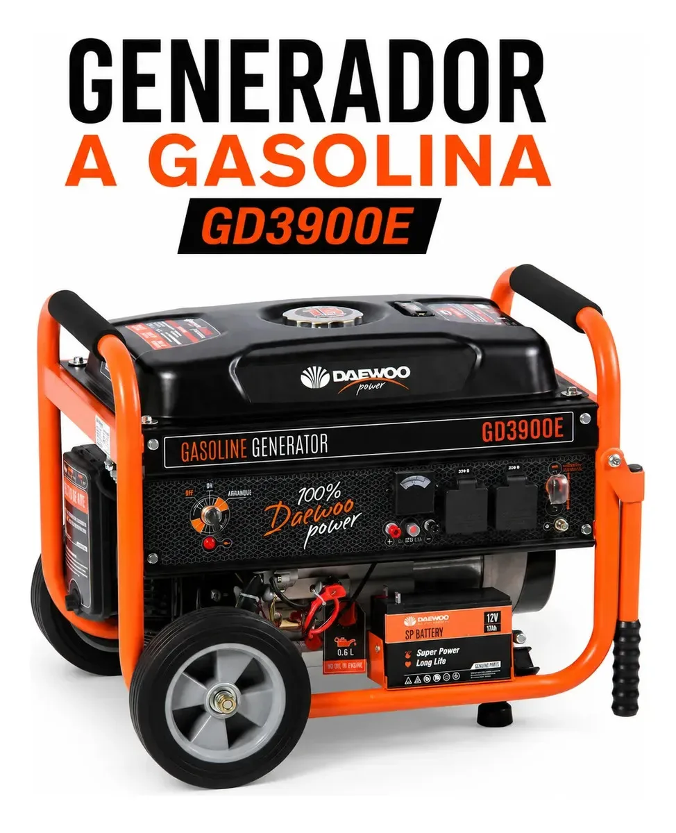 Generador Eléctrico A Gasolina 3000w 4 Tiempo Daewoo Gd3900e